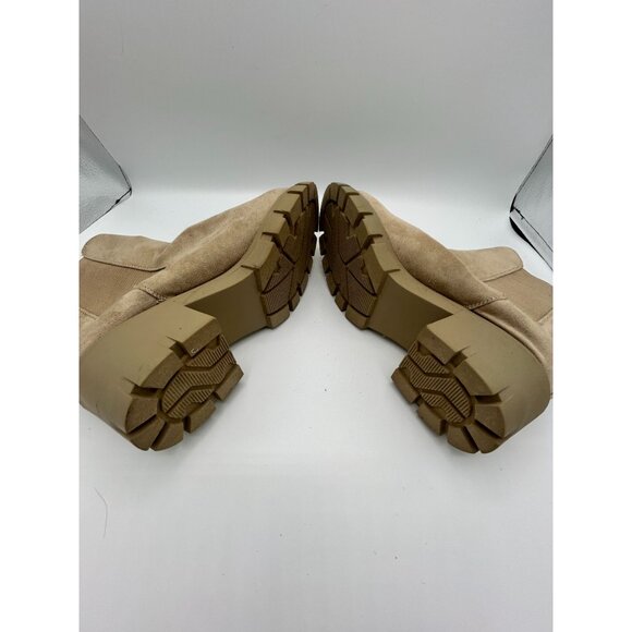 Madden Girl Womens Tessa Beige Chunky Chelsea Lug Soles Boots Size 10M - Picture 8 of 8